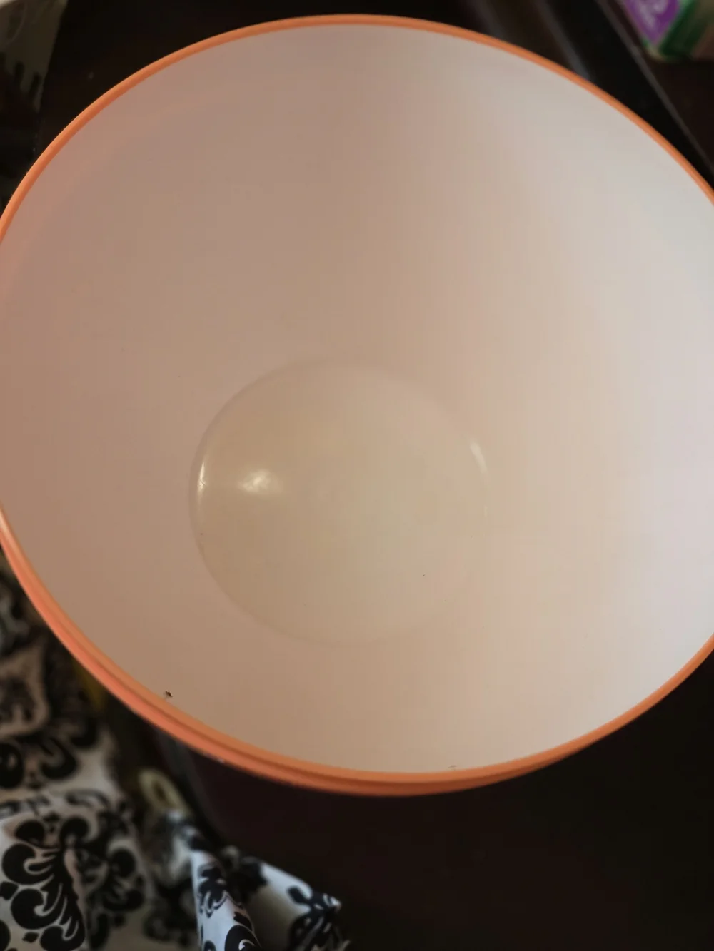 Orange and White Decorative Bowl - Home Accent